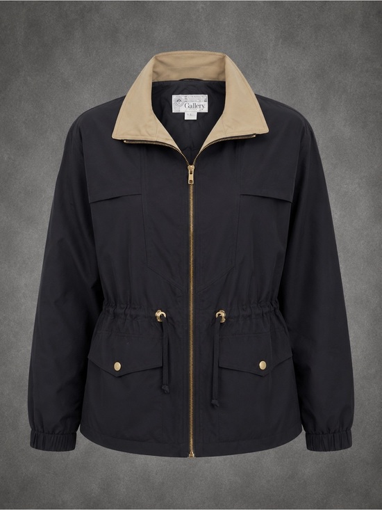 Gallery Jackets & Blazers - Gallery Sport Lightweight Utility Jacket Black Tan Women’s Large Windbreaker